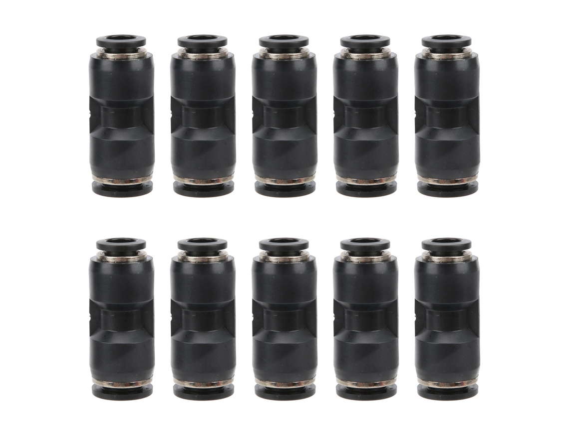 Conector redutor pneumático reto PG12-8 em aço inoxidável, encaixe por pressão, pacote com 10 peças.