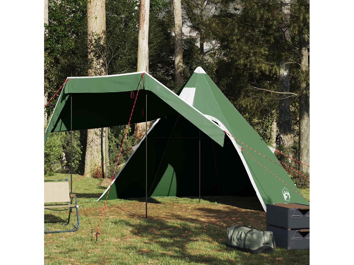 Tienda de campaña tipi impermeable verde para 5 personas