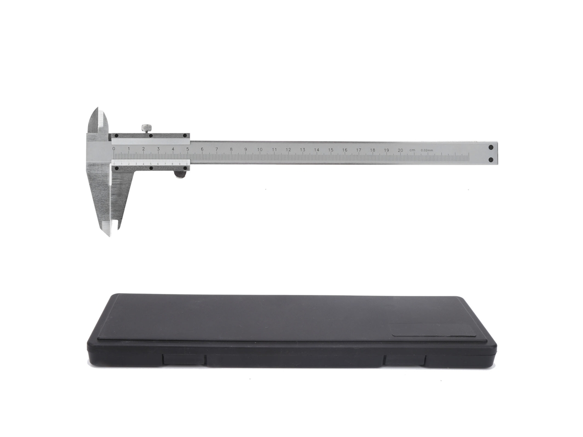 Calibrador Vernier De Acero Inoxidable Con Rueda De Ajuste Fino Para Mediciones Industriales De 0 A 200 Mm.
