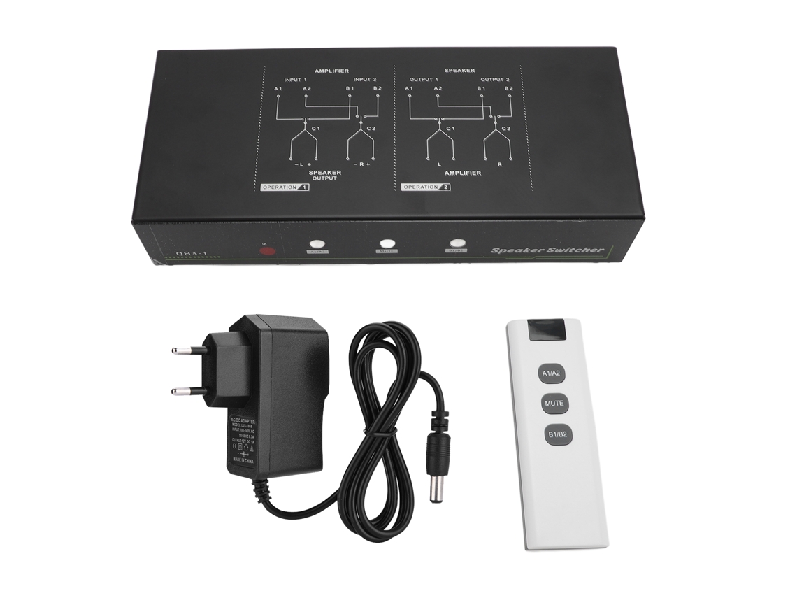 Amplificador Conmutable Para Altavoces, 2 Entradas, 1 Salida, Con Mando A Distancia Para Cine En Casa (enchufe Europeo).