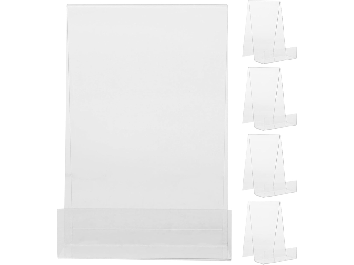 Soporte Para Libros De Acrílico Transparente De 5 Piezas, Estante Elegante Y Práctico Con Bordes Pulidos.