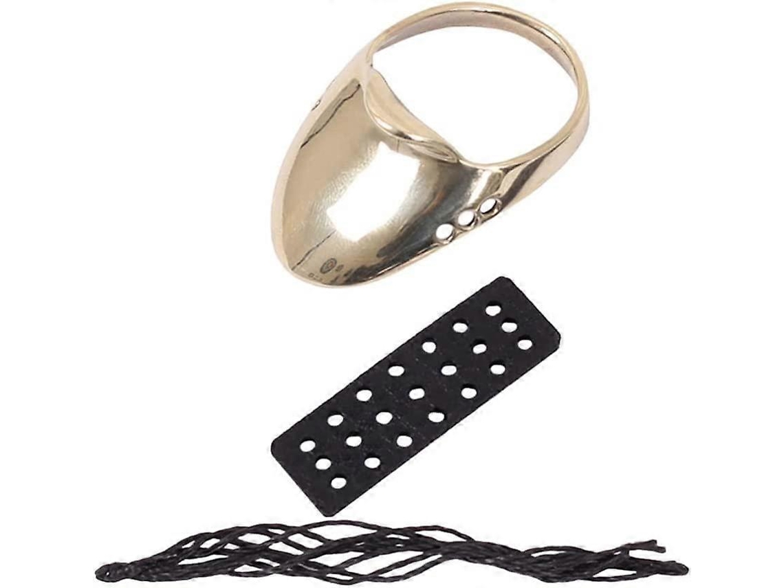 Rebe-anillo De Cobre Para Arquería Protector De Pulgar Talla 20 Oro Diseño Ergonómico Para Arquería Tradicional Oriental Duradero Tamaño 2 Oro