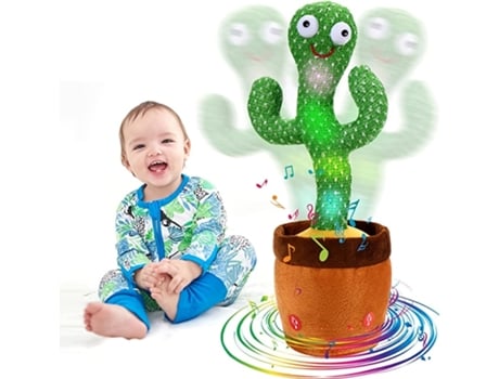 Juguete LANDAI Juguete de Cactus Que Habla Juguete de Bebé de Cactus Que Baila Con Iluminación Juguetes de Bebé de Cactus Que Imitan El Canto Repit...