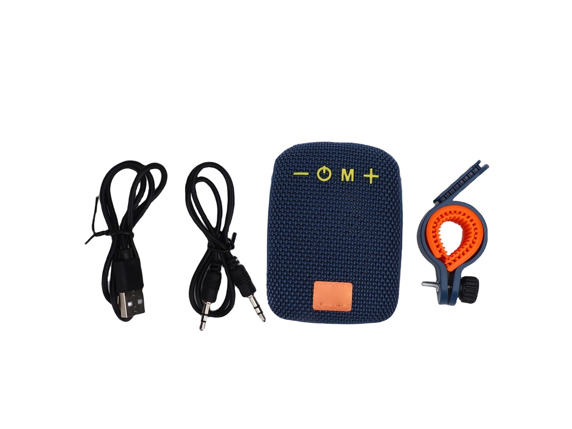 Altavoz Portátil Con Bluetooth, Emparejamiento Tws, Inserto De Tarjeta De Tela, Radio, Resistente Al Agua, Azul Profundo