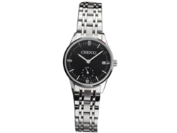 Reloj De Pareja De Estilo Casual, Cuarzo Resistente Al Agua, Acero Inoxidable 2