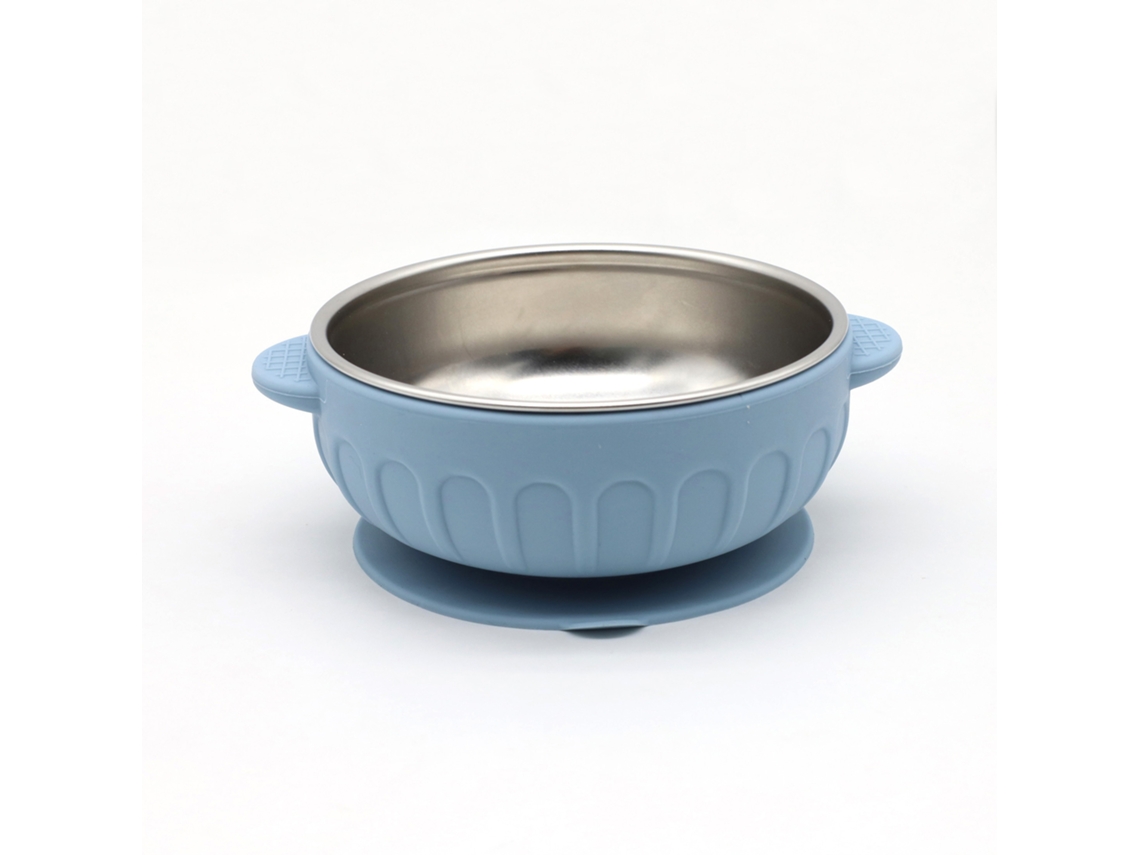 Tigela Infantil Em Aço Inoxidável 304 Com Ventosa De Silicone, Yuysan, Azul