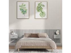 Cabecero De Cama Y Mesitas Madera Contrachapada Gris Sonoma