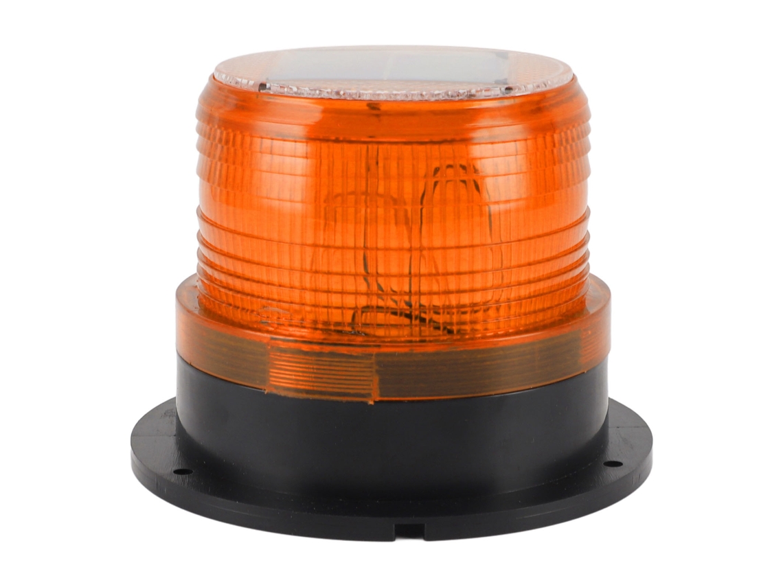 Luz de advertencia LED solar impermeable para vehículos con base magnética amarilla