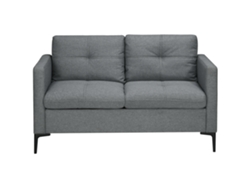 Canapé de 2 plazas Contemporain Piètement Métal Noir Tissu Appearance Lin Gris Foncé