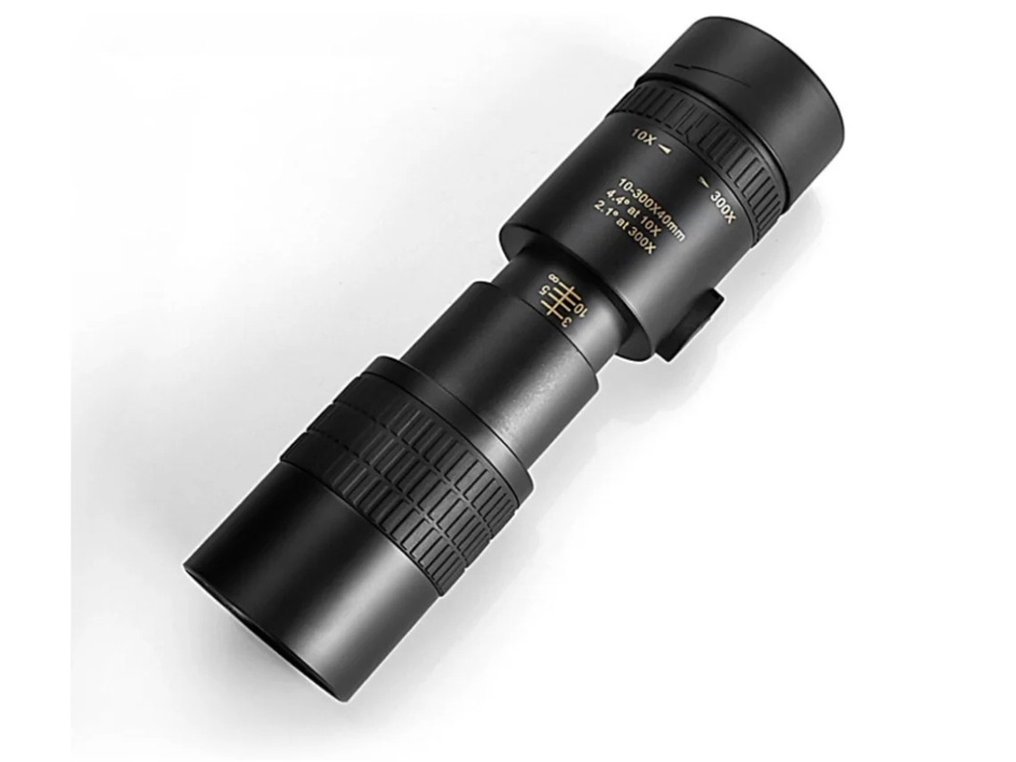 Telescopio monocular 4K 10x300x40 mm de alta potencia con súper zoom, resistente al agua, color negro Yizhood