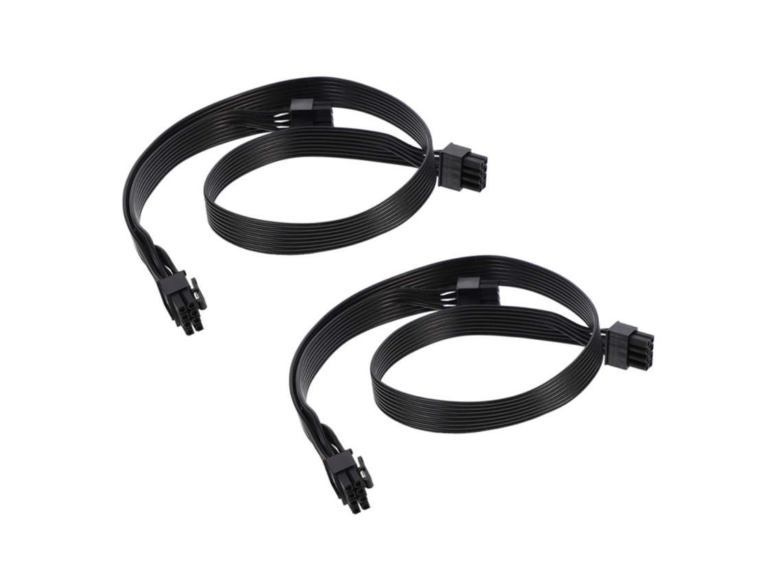 Kit de 2 cables de extensión para GPU con conectores de dos pines, cable trenzado de cobre estañado compatible con EVGA, extendido para gestión de Jortmrd