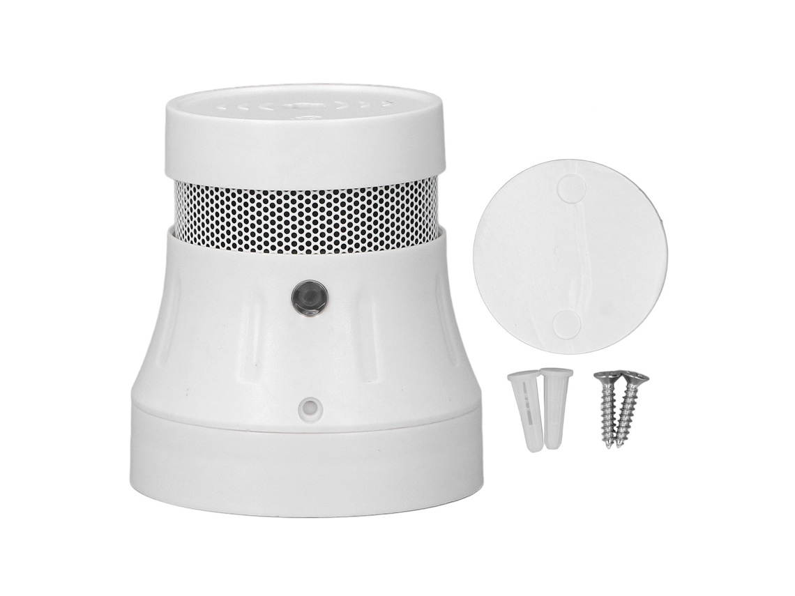 Detector De Humo Inteligente Con Botón De Autocomprobación Para Alarma Contra Incendios Tuya Zigbee Abs.