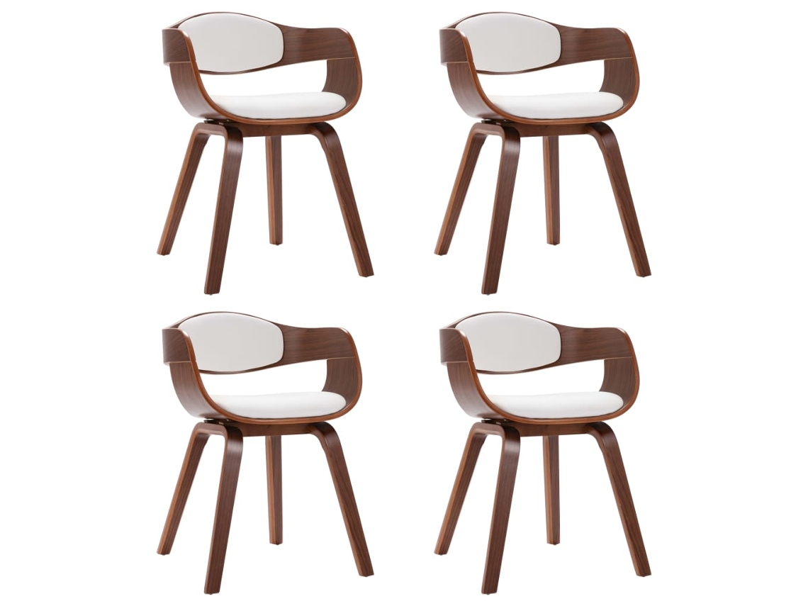Maison Exclusive - Sillas De Comedor 4 Unidades Madera Curvada Y Cuero Sintético