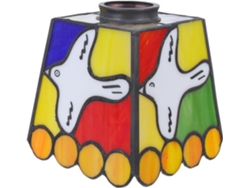 Lámpara colgante de repuesto - 13,5 x 13 cm (5,31 x 5,11 pulgadas) - Vidriera multicolor con motivo de paloma -