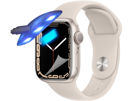 Kit de 4 Protectores de Pantalla Hidrogel para Apple Watch Series 5 40mm Flexshield con Lámpara UV