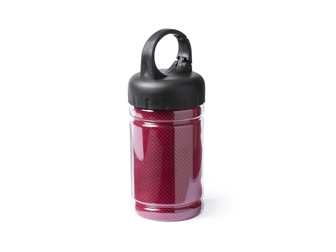 Toalla Rikat de 90 x 30 cm en tejido Softcool Extreme, con protección UV50. 160 g/m². Funda de transporte con asa y mosquetón.