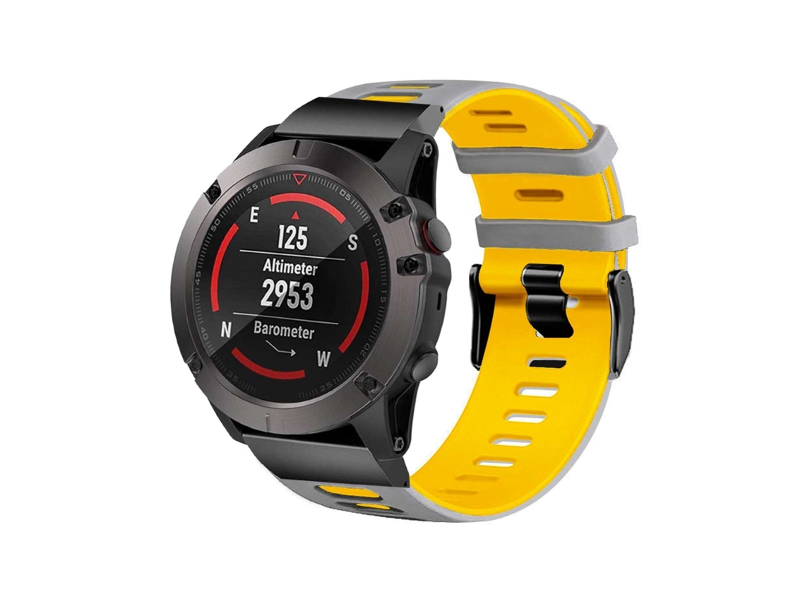 Correa para Garmin Fenix 5X Gris y Amarillo