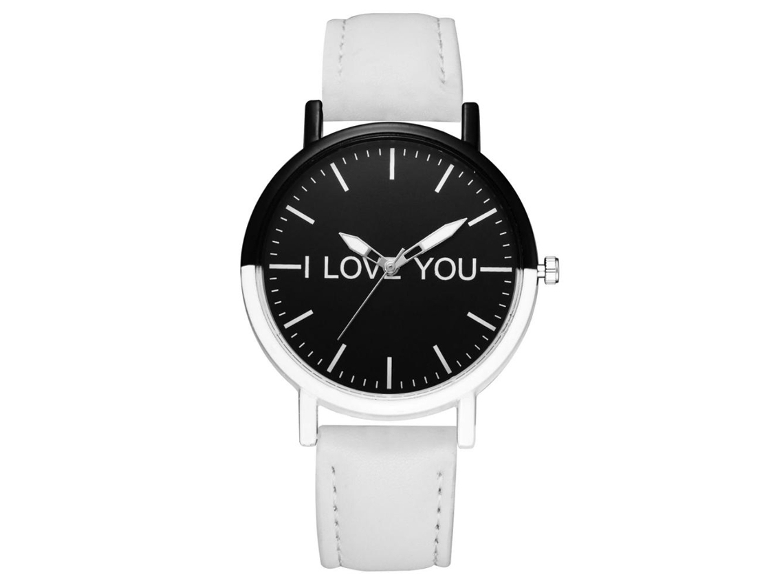 Reloj De Pulsera Analógico De Aleación Con Correa De Pu, Dial Redondo, Cuarzo Gaiety (blanco)