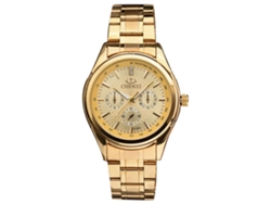 Reloj De Pulsera Para Hombre De Negocios Con Movimiento De Cuarzo, Analógico, Impermeable Y Acero Inoxidable (oro)