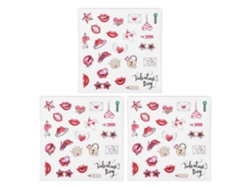 Pegatinas de pared para el Día de San Valentín con forma de corazón y pintalabios (3 piezas)