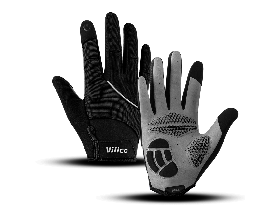 Guantes unisex de ciclismo y senderismo: gruesos, transpirables, antideslizantes y con absorción de impactos (MDUG, negro, XL)