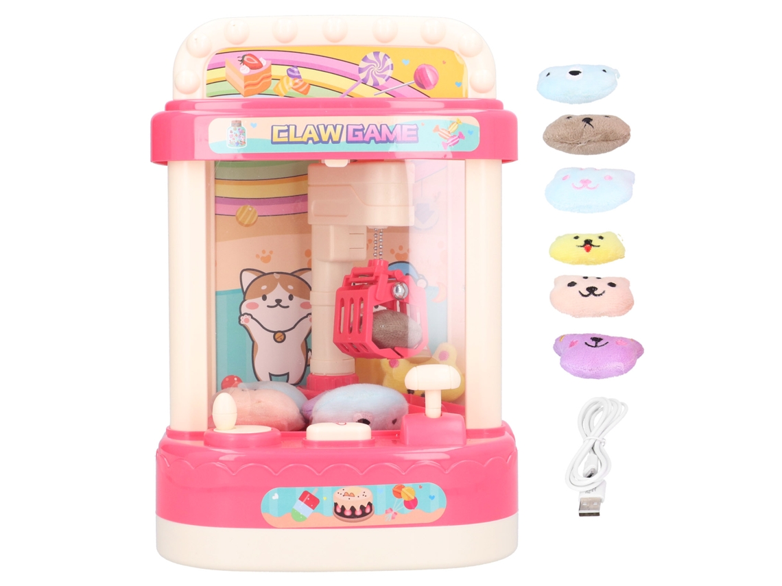2026-máquina De Peluches Claw Mini Juguete Con Sonidos Y Luces Para Niños Color Rosa Claro