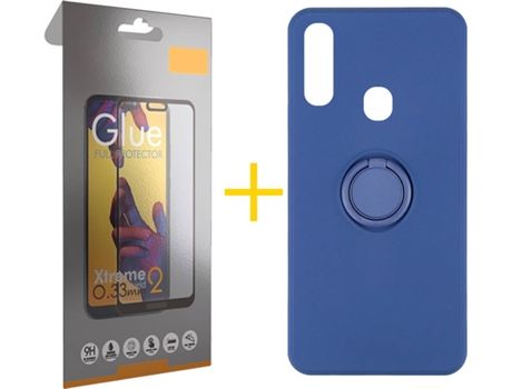 Carcasa + Protector de Pantalla para Samsung Galaxy A20e SKYHE Azul Oscuro