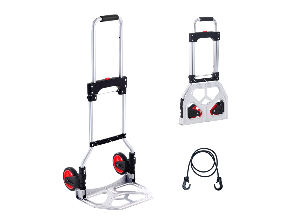 Carrito de equipaje plegable de aluminio Succebuy, capacidad de 176 lb, con cordón elástico