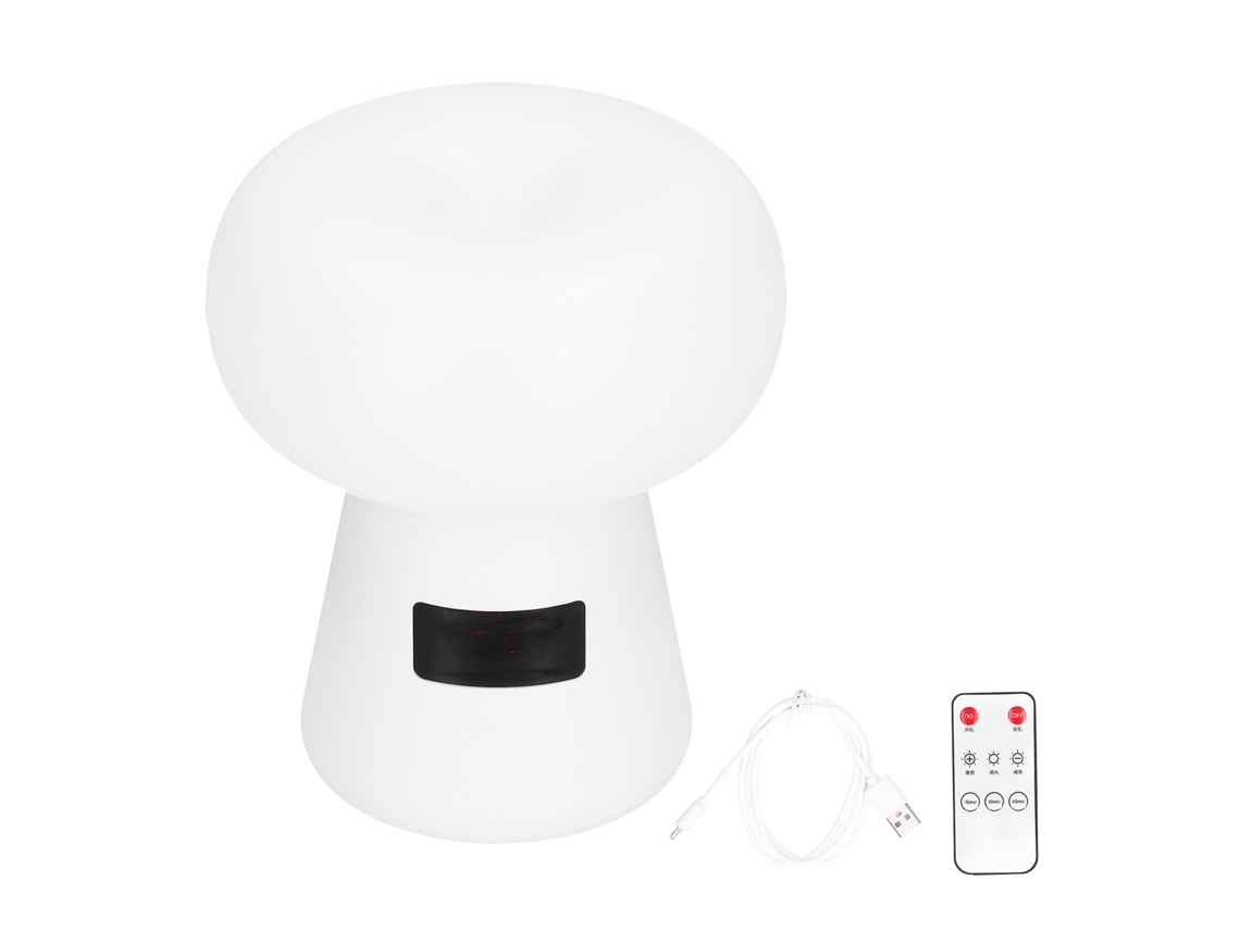 Lámpara De Noche Blanca Recargable Con Control Remoto, Reloj, 3 Niveles Temporizador, 6 Brillo, Usb