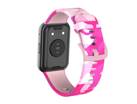 Correa de Silicona con motivos de camuflaje flexible para Huawei Watch Fit - rosa