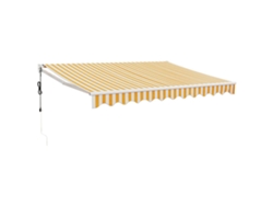 Maison Exclusive - Toldo Retráctil Automático Amarillo Y Blanco 3x2,5 M