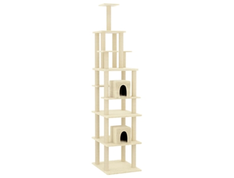 vidaXL Rascador para gatos con postes de sisal color crema 216 cm