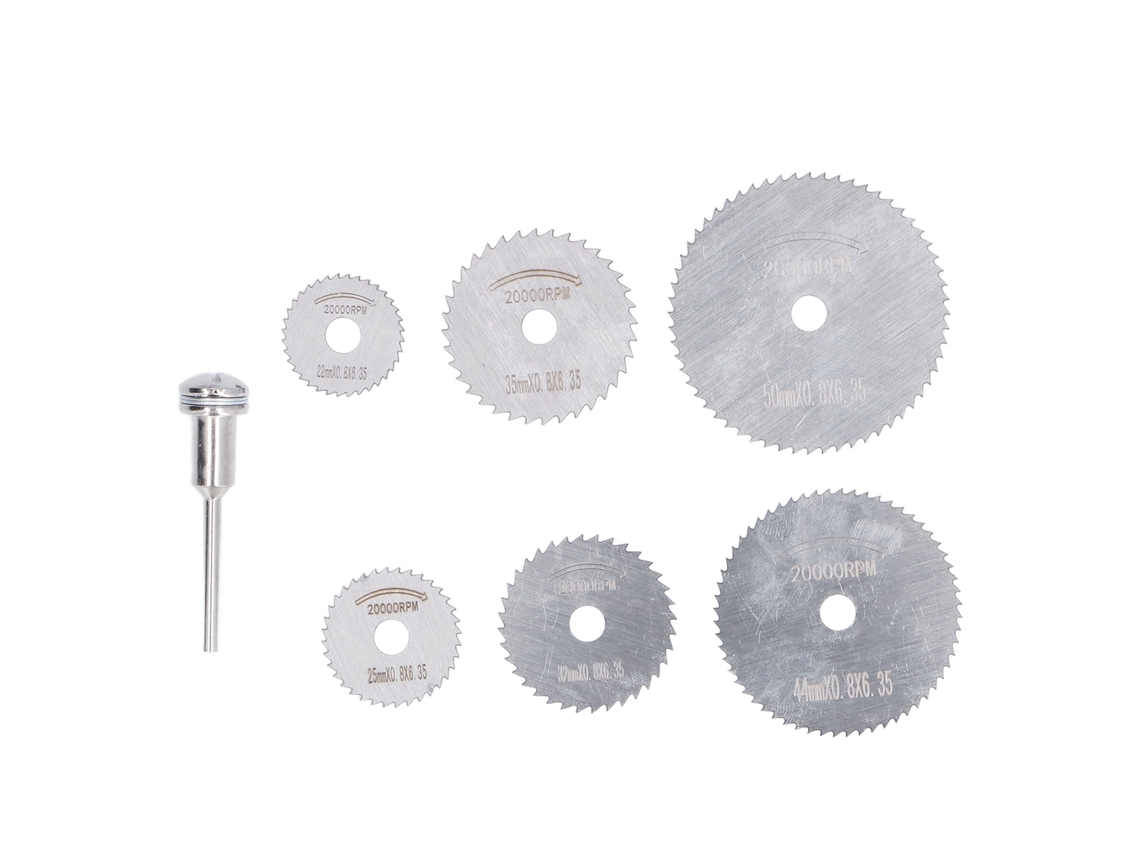Juego De 7 Cuchillas Circulares De Acero De Alta Velocidad Para Corte - 20.000 Rpm