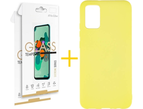 Kit Funda + Protector de Pantalla Samsung A02s SKYHE 3105 Amarillo