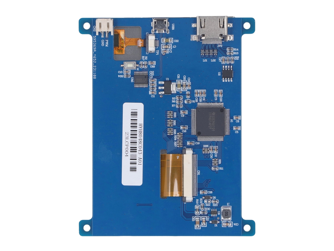 Painel De Tela Tática Capacitiva 4.3 Polegadas 800x480 Com Interface Hdmi Usb Para Rpi Windows Ubuntu