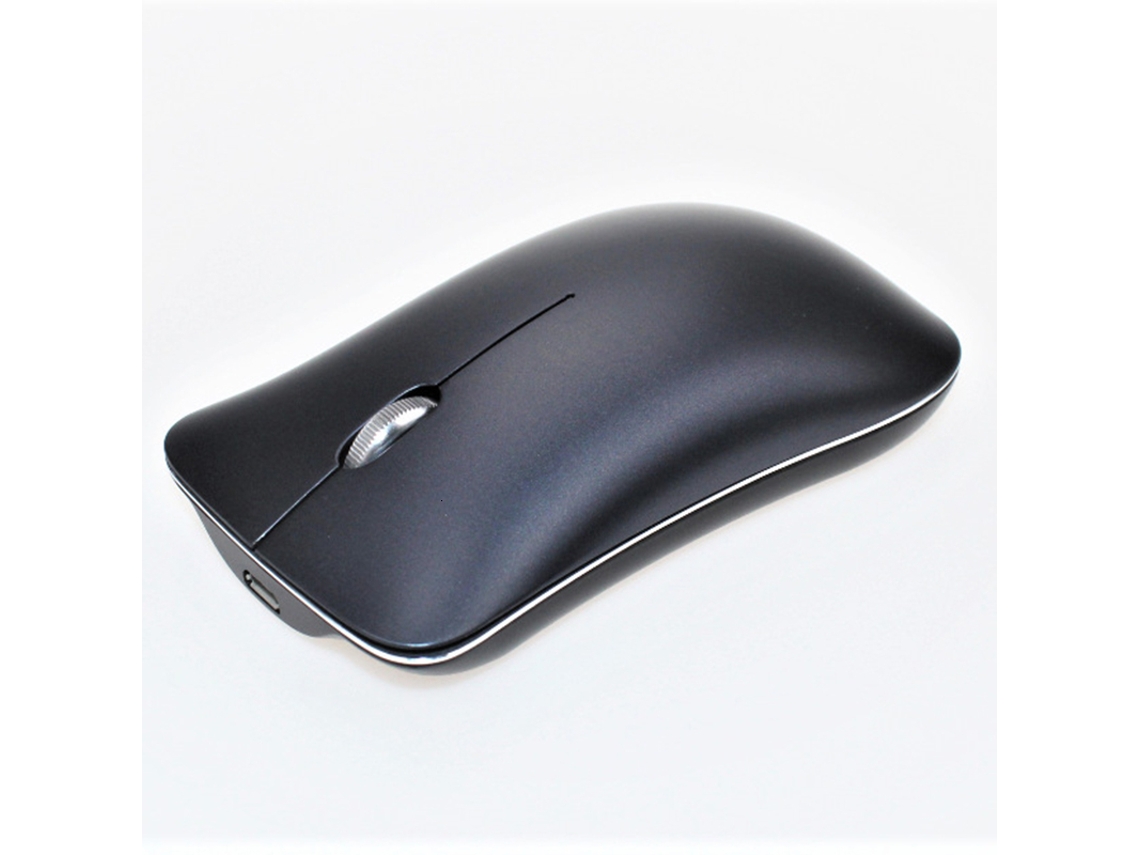 Ratón inalámbrico USB Yizhood de metal con Bluetooth 5.0, recargable, de aleación de aluminio, Bluetooth 5.0 3.0, 2,4 g, silencioso, color negro