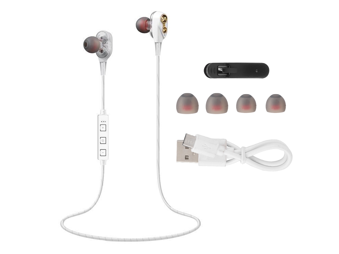Auriculares deportivos intrauditivos Bluetooth EOOCOO con controladores dinámicos de doble núcleo cuádruple.