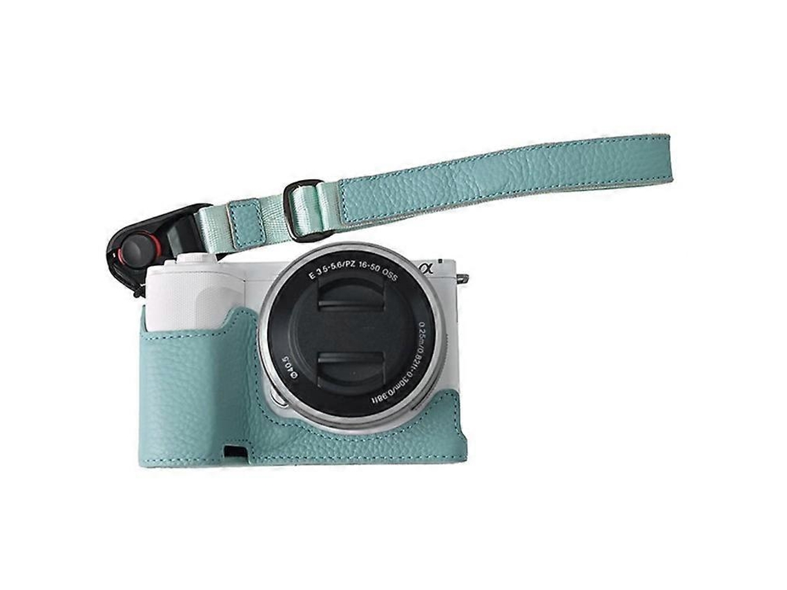 Estuche protector de piel de vaca auténtica con gran apertura y correa para la muñeca compatible con la cámara Sony Zv E10 II Facpoet