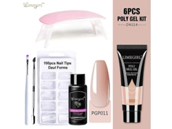 Kit de uñas de gel de poliéster con lámpara UV de 6 W, herramientas de manicura rápida GOKOCO