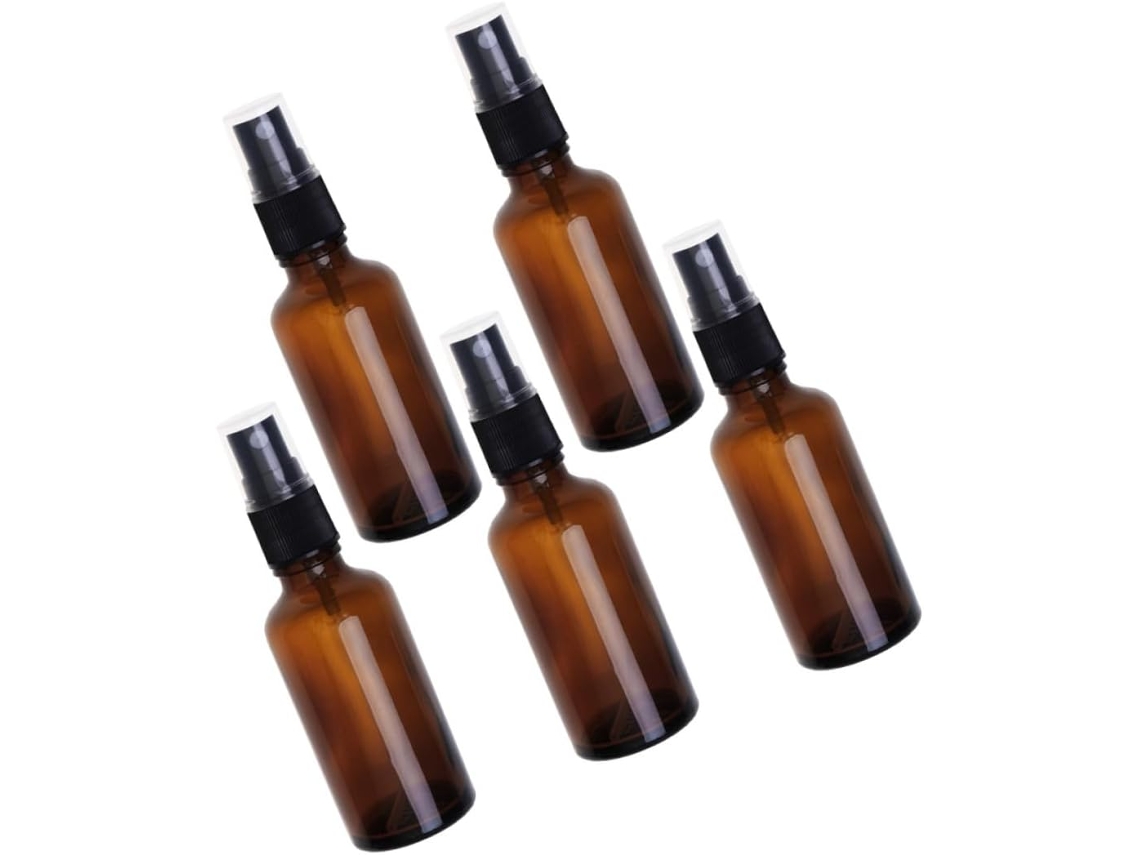 De 5 Frascos De Vidro Marrom Com Spray, Pulverizador Portátil Recarregável Para Perfume E