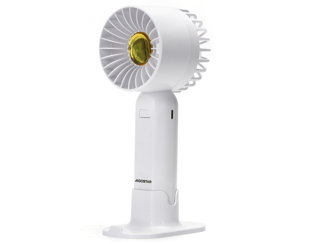 Ventilador portátil de mano de 2,7 pulgadas | 7 aspas | 3 velocidades | 500 mAh | Blanco Aigostar