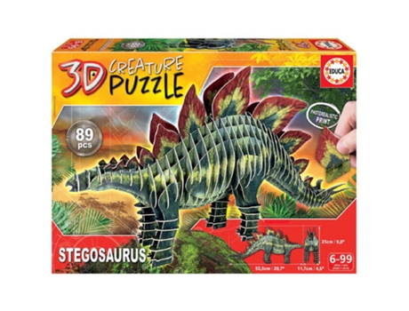 Puzzle 3D EDUCA Stegosaurus (Edad Mínima: 6 Años - 89 Piezas)