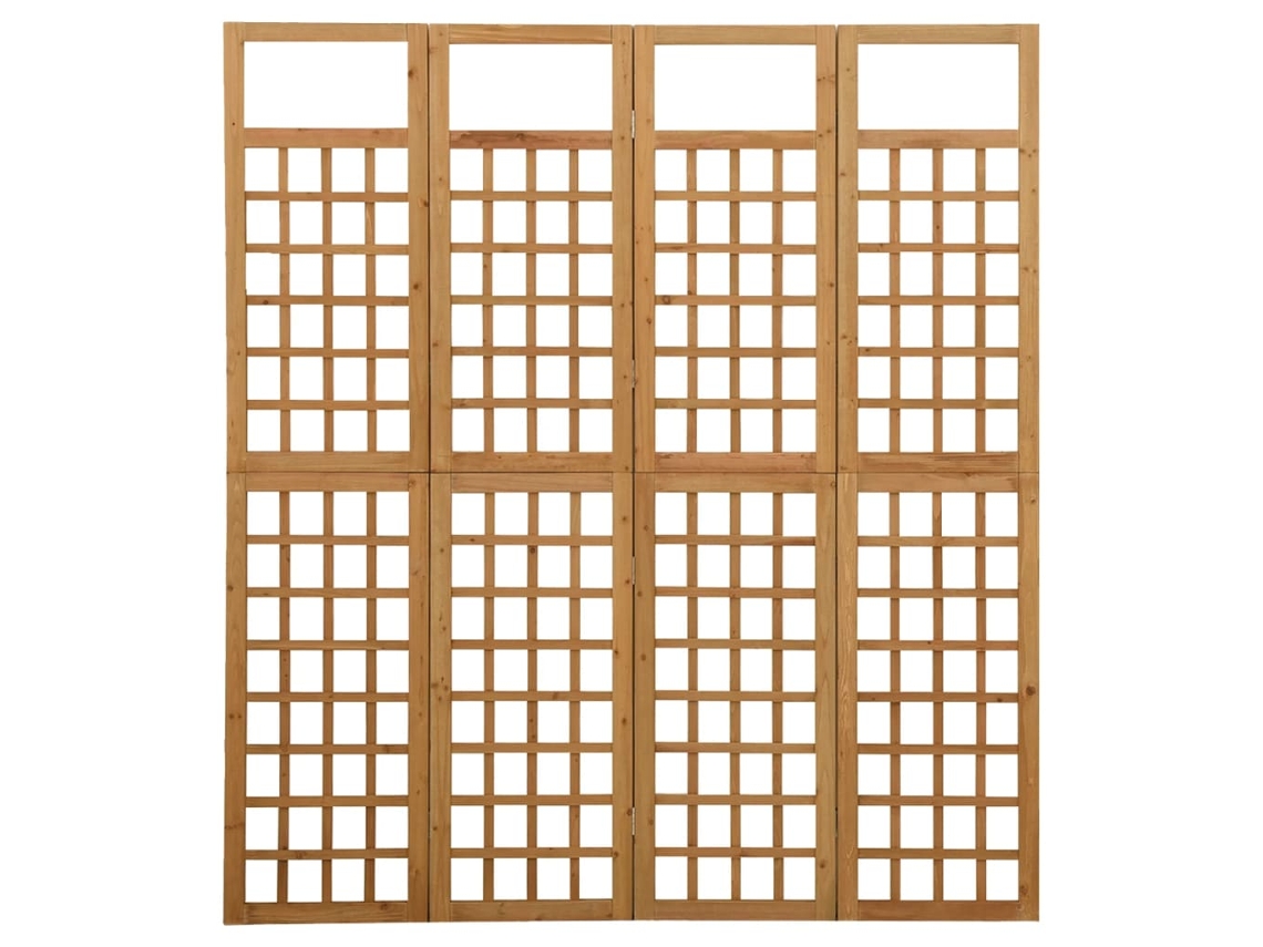 Biombo/Cercel de 4 paneles | Separador de ambientes | Separador de ambientes de madera maciza de abeto 161x180 cm