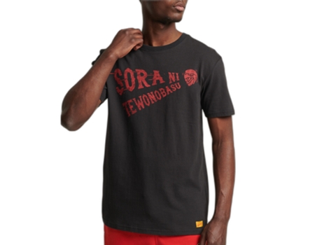 Camiseta para Hombre SUPERDRY (S - Algodón - Negro)