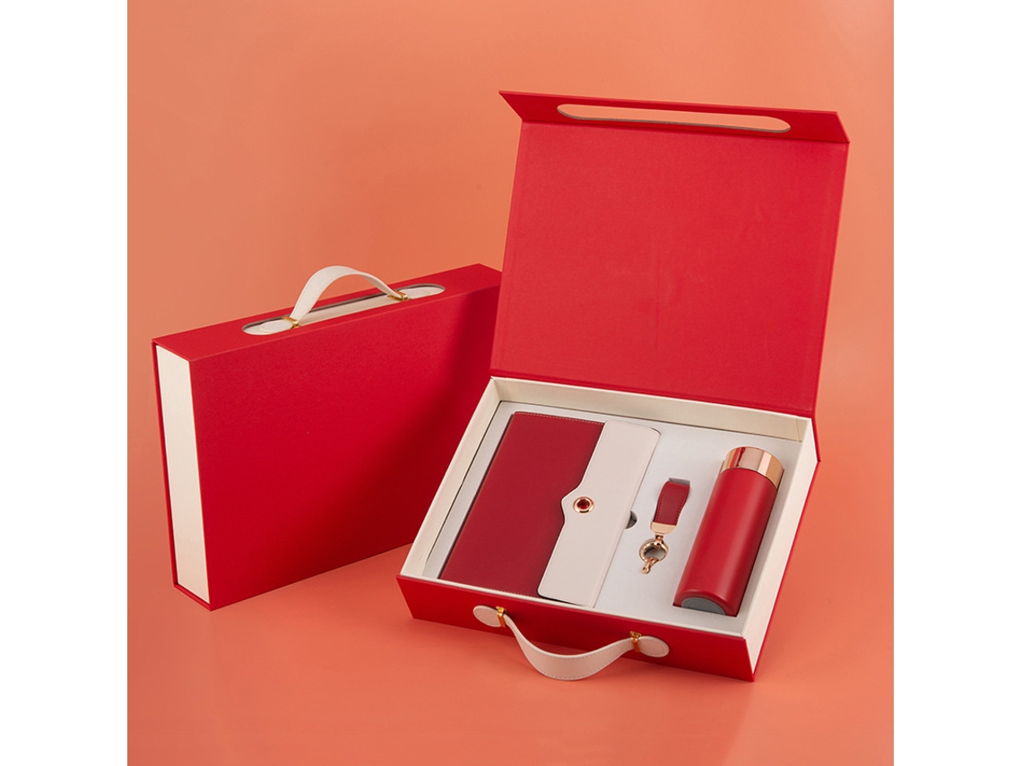 Termo De 450 Ml Con Llavero Y Agenda A5 (rojo)