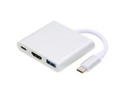 Adaptador Multipuerto 4k 3 En 1 Usb-c A Hdmi/usb, Compatible Con Portátiles, Televisores, Monitores Y Consolas De Videojuegos De Alta Resolu