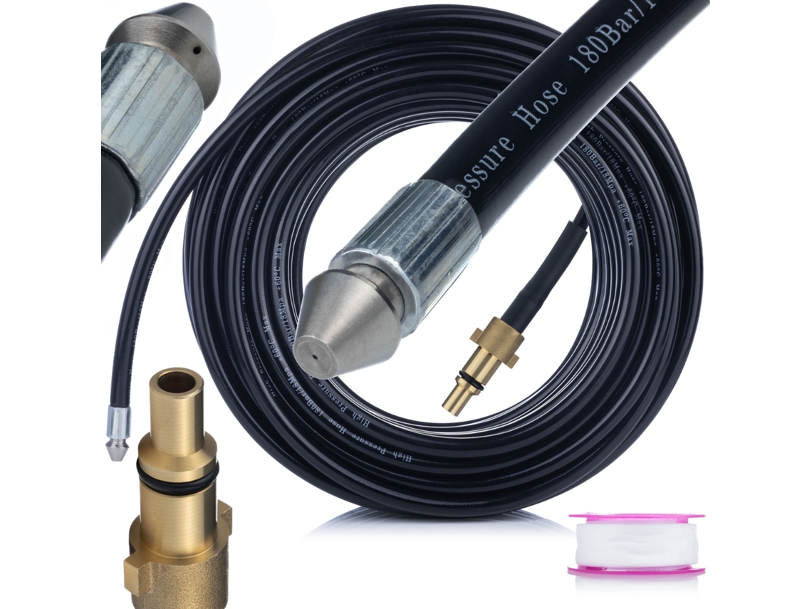 Manguera de limpieza Alcantarilla de 20 m – Alta presión 160 bar | Compatible con Nilfisk, Lavor, Stihl