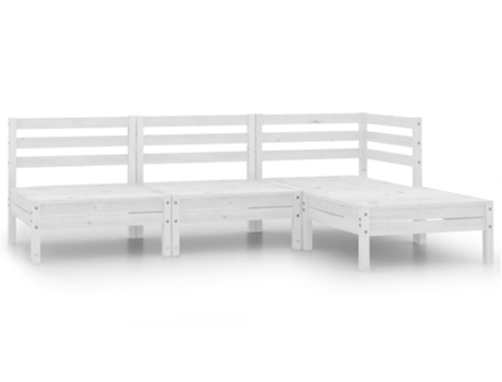 Conjunto 4 Conjunto de muebles de jardín VIDAXL madera maciza pino blanco