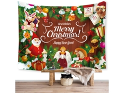 Tapiz navideño multifuncional con fondo de Papá Noel