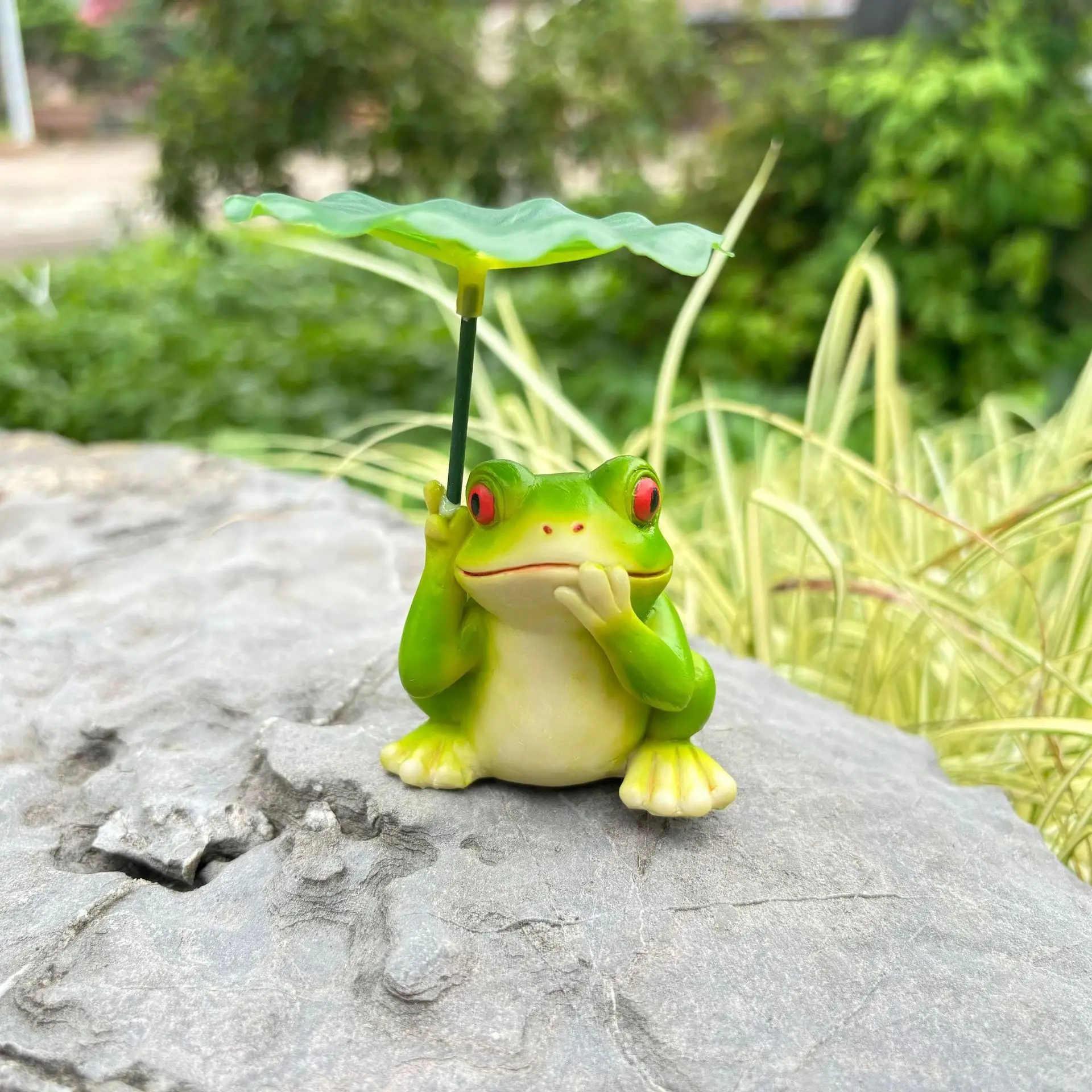 Esculturas De Jardín Con Sombrillas De Hojas, Figuritas De Animales De Resina, Decoraciones Para Patios Exteriores.